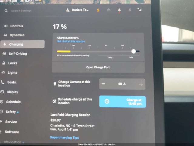 2023 Tesla Model Y Awd/long Range Dual Motor All-wheel Drive მანქანა იყიდება აუქციონზე, vin: 7SAYGDEE1PA163391, აუქციონის ნომერი: 45945969