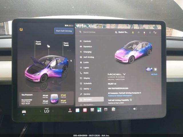 2023 Tesla Model Y Awd/long Range Dual Motor All-wheel Drive მანქანა იყიდება აუქციონზე, vin: 7SAYGDEE1PA163391, აუქციონის ნომერი: 45945969