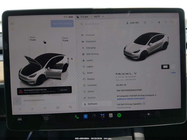 Продаж на аукціоні авто 2022 Tesla Model Y Long Range Dual Motor All-wheel Drive, vin: 7SAYGDEE5NA014396, номер лоту: 45945994