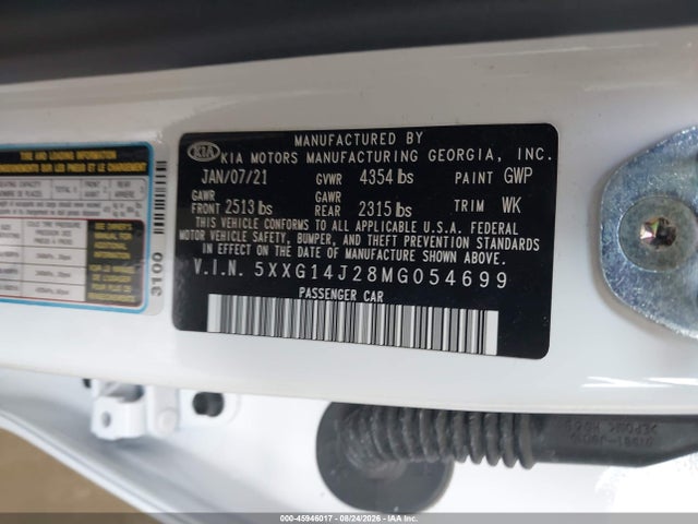 KIA K5 LXS 2021 5XXG14J28MG054699 Image 9