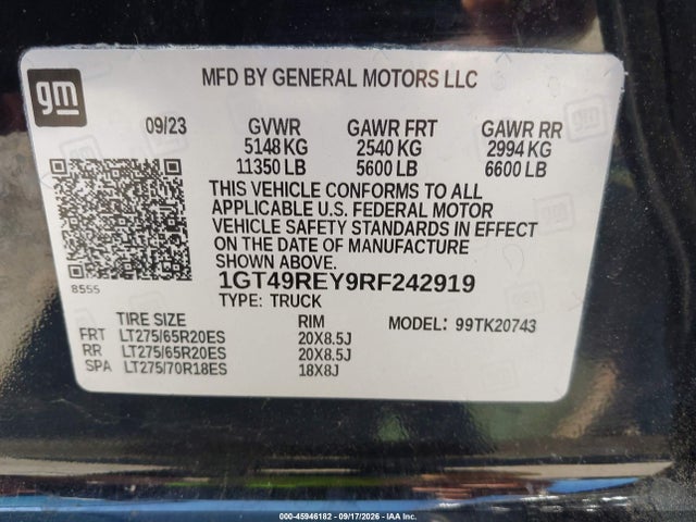Продаж на аукціоні авто 2024 Gmc Sierra 2500hd 4wd  Standard Bed Denali, vin: 1GT49REY9RF242919, номер лоту: 45946182
