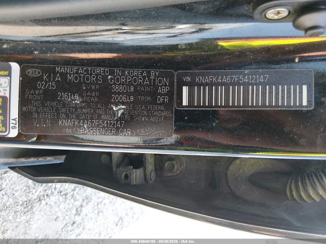 Aukcja sprzedaży 2015 Kia Forte Lx, vin: KNAFK4A67F5412147, numer aukcji: 45946190