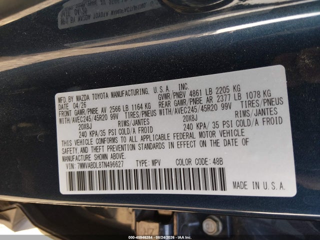 2026 Mazda Cx-50 2.5 S Premium მანქანა იყიდება აუქციონზე, vin: 7MMVABDL8TN496627, აუქციონის ნომერი: 45946284