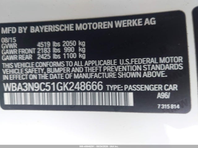 Aukcja sprzedaży 2016 Bmw 428i Xdrive, vin: WBA3N9C51GK248666, numer aukcji: 45946291