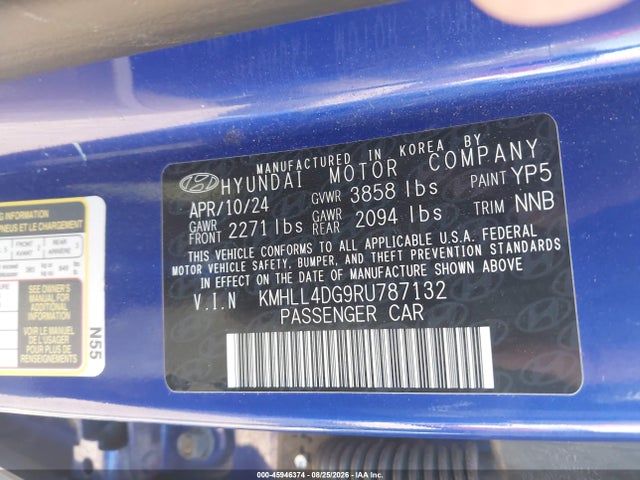 Продаж на аукціоні авто 2024 Hyundai Elantra Se, vin: KMHLL4DG9RU787132, номер лоту: 45946374