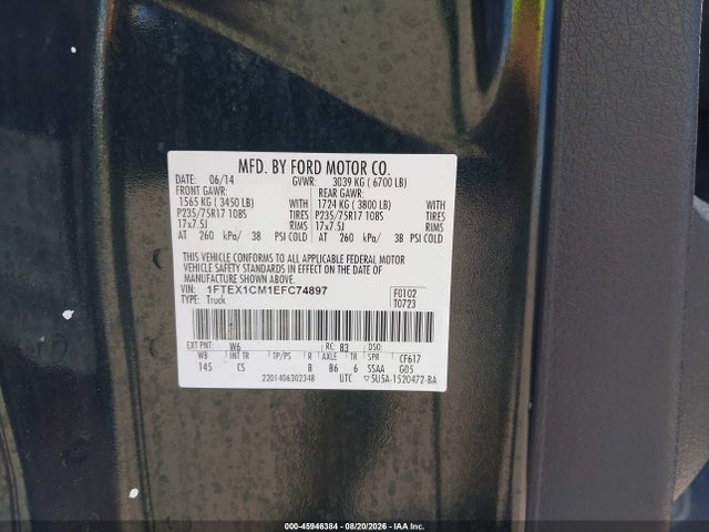Ford F-150 Xl 2014 1FTEX1CM1EFC74897 Image 9