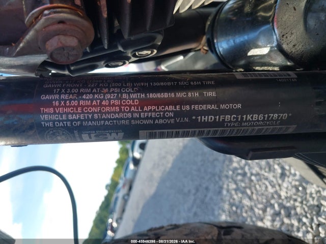 Aukcja sprzedaży 2019 Harley-davidson Flhr, vin: 1HD1FBC11KB617870, numer aukcji: 45946398