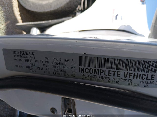 Продаж на аукціоні авто 2019 Ram 3500 Chassis Tradesman/slt/laramie/limited, vin: 3C7WRTCL0KG620498, номер лоту: 45946546