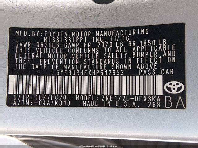 Toyota Corolla Se Special Edition 2017 5YFBURHEXHP612953 Image 9