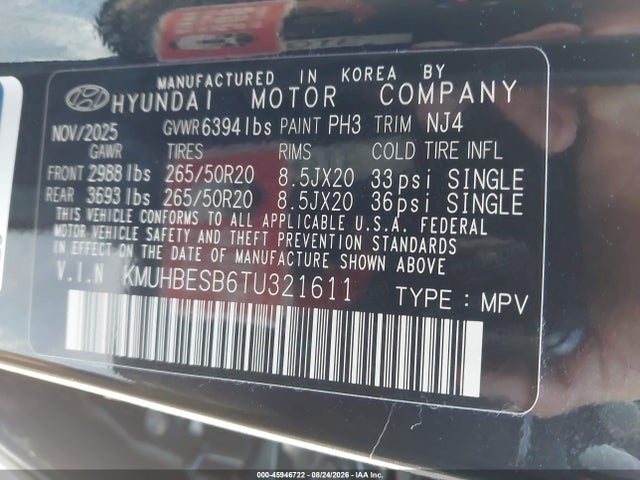 Genesis Gv80 2.5t Advanced Awd 2026 KMUHBESB6TU321611 Image 9