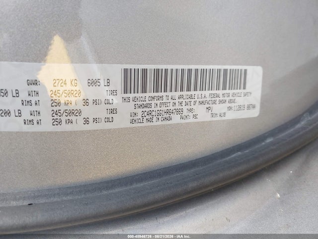 Chrysler Pacifica Limited 2017 2C4RC1GG1HR647869 Image 9