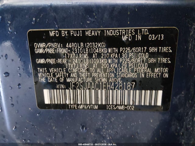 JF2SJAAC1EH428187 Subaru Forester 2.5i