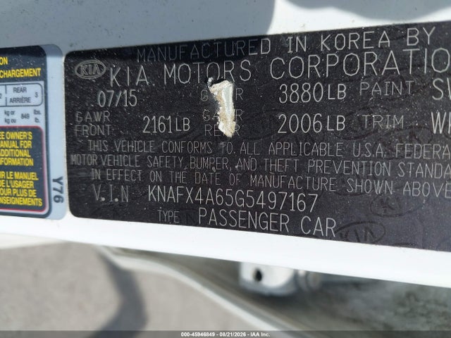 KIA FORTE LX 2016 KNAFX4A65G5497167 Image 9