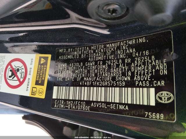 Toyota CAMRY LE 2016 4T4BF1FK2GR575159 Image 9