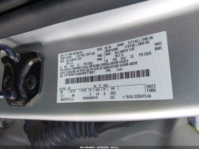 Ford F-150 Xlt 2018 1FTEW1CG9JFE77821 Image 9