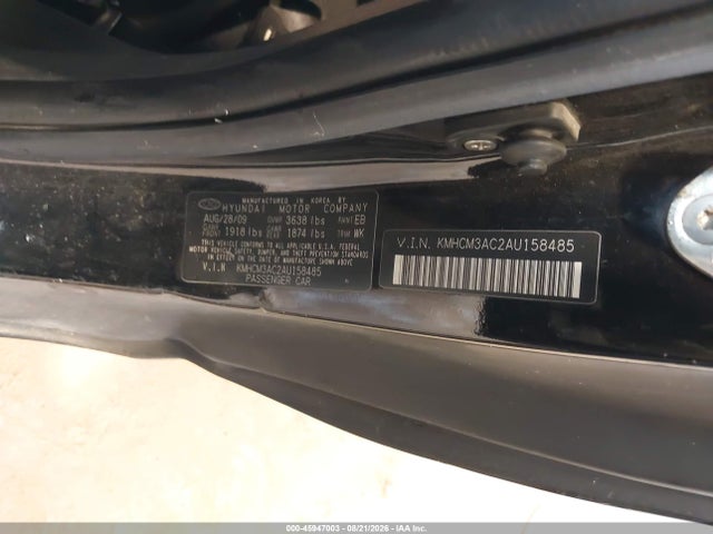 2010 Hyundai Accent Gs მანქანა იყიდება აუქციონზე, vin: KMHCM3AC2AU158485, აუქციონის ნომერი: 45947003