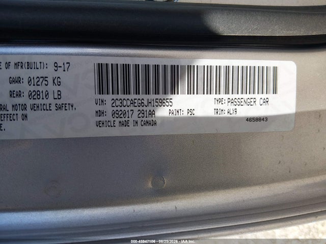 45947106 :رقم المزاد ، 2C3CCAEG6JH159655 vin ، 2018 Chrysler 300 Limited مزاد بيع