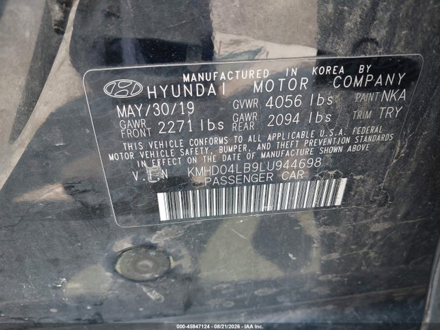 Aukcja sprzedaży 2020 Hyundai Elantra Sport, vin: KMHD04LB9LU944698, numer aukcji: 45947124