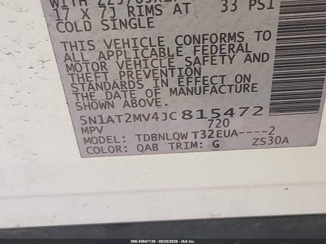 Nissan ROGUE SV 2018 5N1AT2MV4JC815472 Image 9