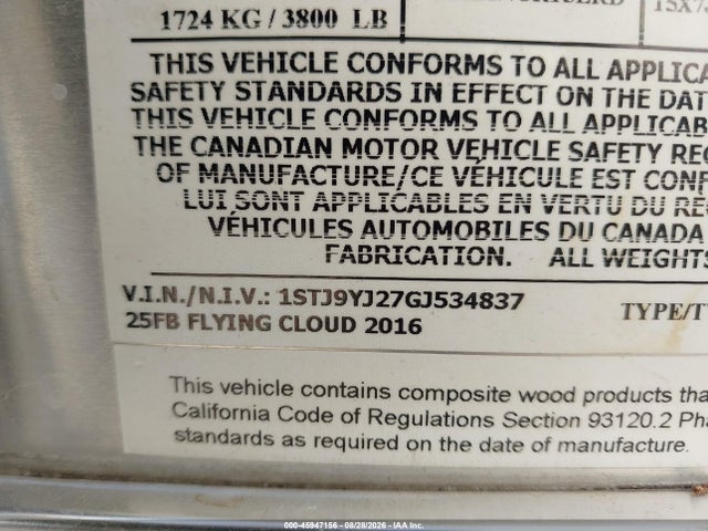 Airstream Other 2016 1STJ9YJ27GJ534837 Image 9