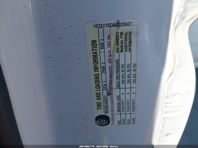 Aukcja sprzedaży 2006 Gmc Sierra 1500 Sle1, vin: 1GTEC19Z46Z225627, numer aukcji: 45947176