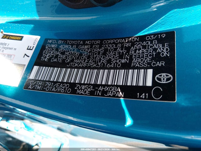 Toyota Prius Prime Premium 2019 JTDKARFP5K3116410 Image 9