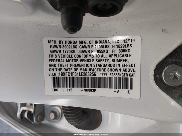 Honda CIVIC EX 2020 19XFC1F31LE203256 Image 9