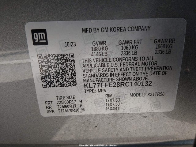 Chevrolet Trax Fwd Sp 2024 KL77LFE28RC140132 Image 9