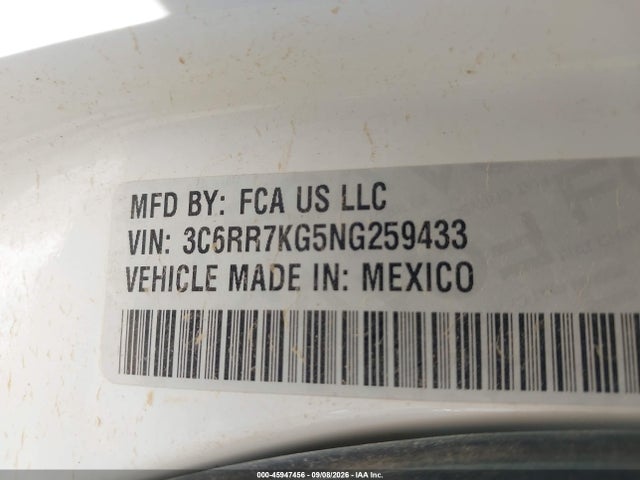Продаж на аукціоні авто 2022 Ram 1500 Classic Tradesman  4x4 5'7 Box, vin: 3C6RR7KG5NG259433, номер лоту: 45947456