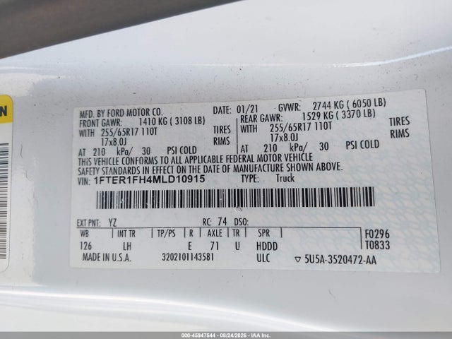 1FTER1FH4MLD10915 Ford RANGER XL