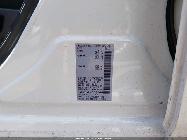 45947575 :رقم المزاد ، 1N4CZ1CV2SC565048 vin ، 2025 Nissan Leaf Sv Plus مزاد بيع