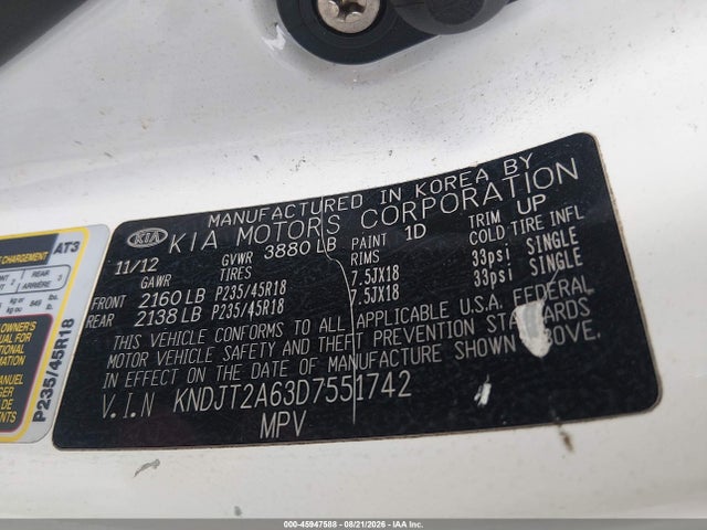 Aukcja sprzedaży 2013 Kia Soul !, vin: KNDJT2A63D7551742, numer aukcji: 45947588