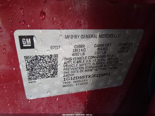 Aukcja sprzedaży 2018 Chevrolet Malibu Lt, vin: 1G1ZD5STXJF115891, numer aukcji: 45947634