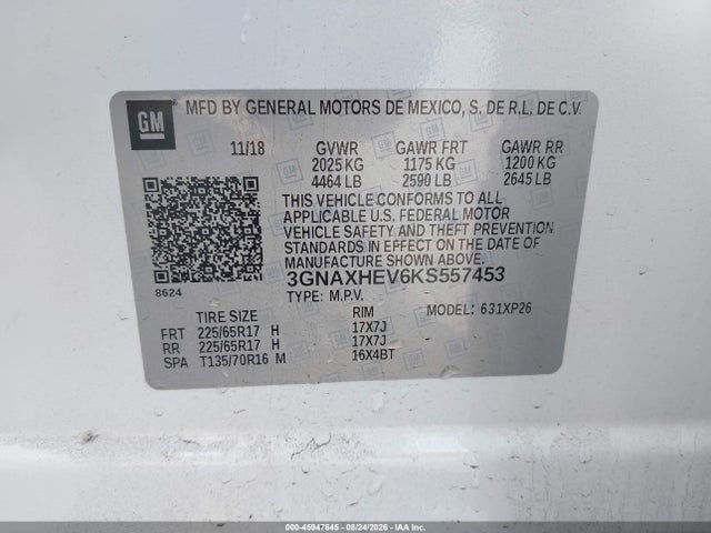 Chevrolet EQUINOX LS 2019 3GNAXHEV6KS557453 Image 9