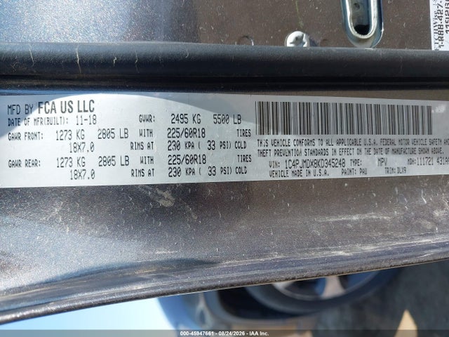 1C4PJMDX8KD345248 Jeep Cherokee Limited 4x4