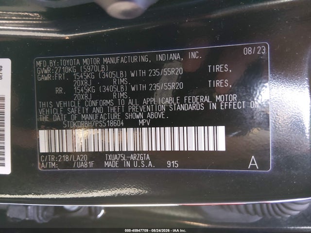 Toyota Highlander Platinum 2023 5TDKDRBH7PS518604 Image 9