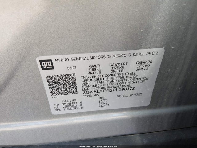 2023 Gmc Terrain Awd At4 მანქანა იყიდება აუქციონზე, vin: 3GKALYEG2PL198372, აუქციონის ნომერი: 45947813