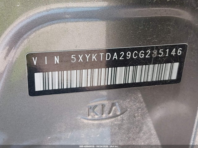 45948039 :رقم المزاد ، 5XYKTDA29CG235146 vin ، 2012 Kia Sorento Lx V6 مزاد بيع