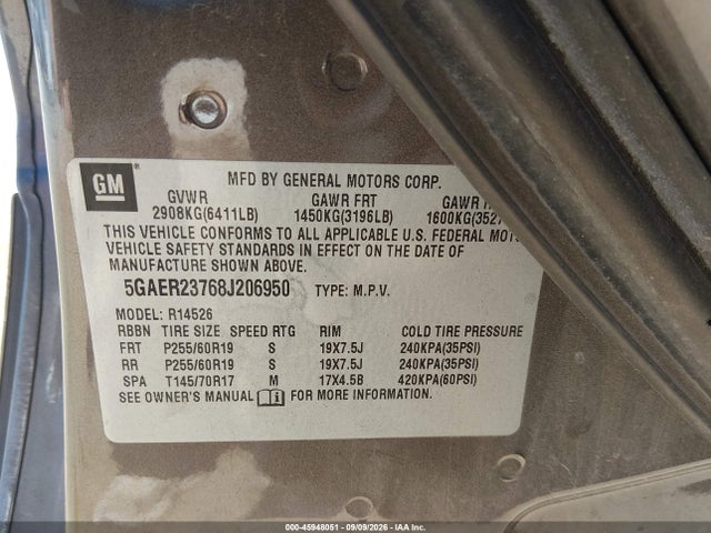 Продажа на аукционе авто 2008 Buick Enclave Cxl, vin: 5GAER23768J206950, номер лота: 45948051