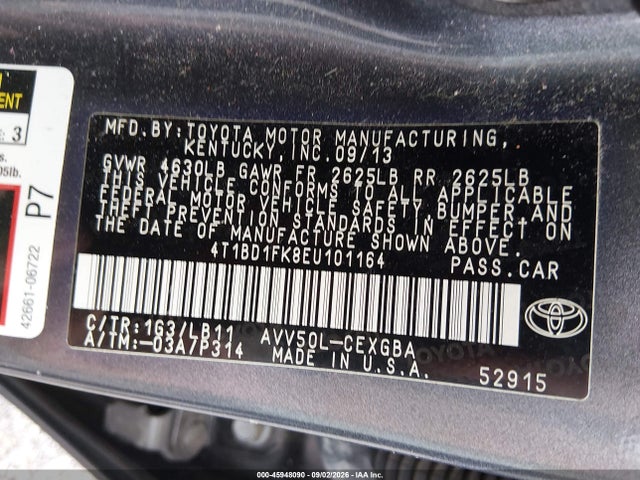 Продаж на аукціоні авто 2014 Toyota Camry Hybrid Xle, vin: 4T1BD1FK8EU101164, номер лоту: 45948090