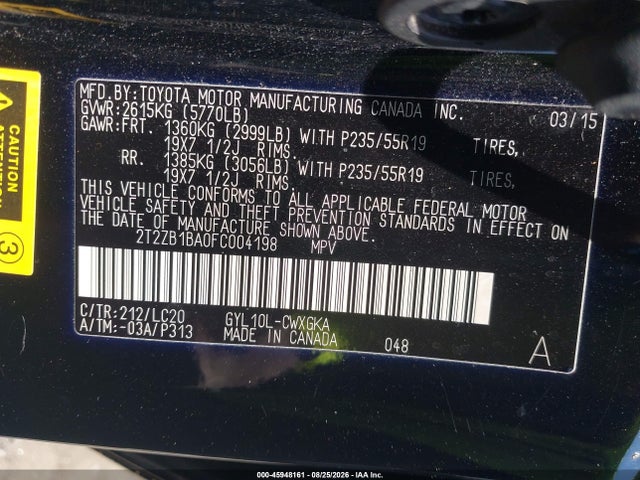 Продажа на аукционе авто 2015 Lexus Rx 450h, vin: 2T2ZB1BA0FC004198, номер лота: 45948161