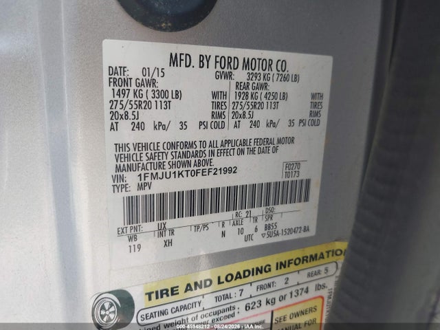 Продажа на аукционе авто 2015 Ford Expedition Limited, vin: 1FMJU1KT0FEF21992, номер лота: 45948212