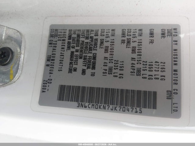 Nissan NV200 SV 2018 3N6CM0KN7JK704715 Image 9