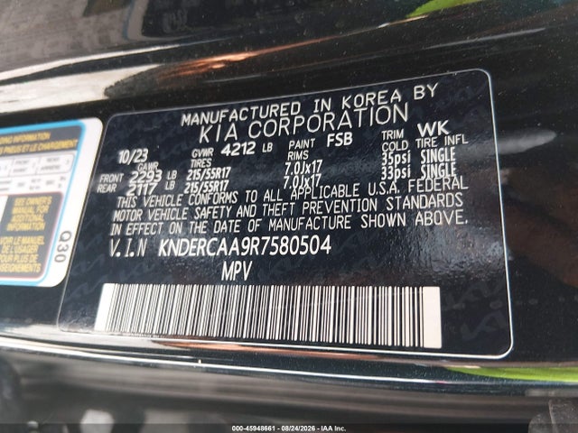 Продажа на аукционе авто 2024 Kia Seltos Ex, vin: KNDERCAA9R7580504, номер лота: 45948661