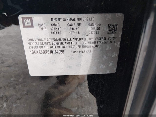 Продаж на аукціоні авто 2018 Cadillac Ats Standard, vin: 1G6AA5RX0J0162956, номер лоту: 45948923