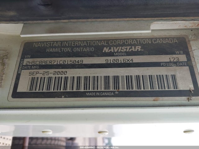 Продаж на аукціоні авто 2001 International 9100 9100i, vin: 2HSCBAER71C015049, номер лоту: 45948942