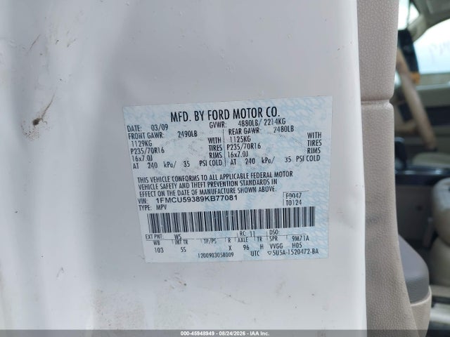Продажа на аукционе авто 2009 Ford Escape Hybrid Limited, vin: 1FMCU59389KB77081, номер лота: 45948949