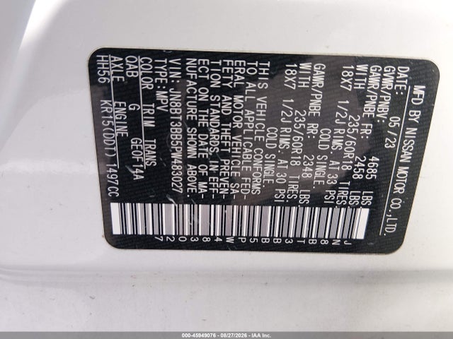 Продаж на аукціоні авто 2023 Nissan Rogue Sv Intelligent Awd, vin: JN8BT3BB5PW483027, номер лоту: 45949076