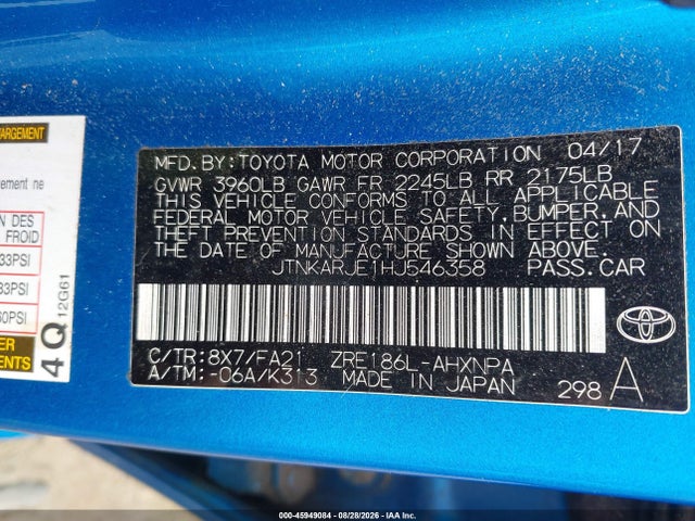 Toyota COROLLA IM 2017 JTNKARJE1HJ546358 Image 9