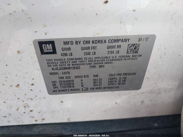 Продаж на аукціоні авто 2017 Buick Encore Preferred, vin: KL4CJASB8HB128303, номер лоту: 45949191